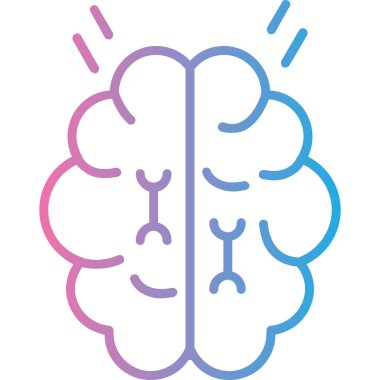 İnsan beyni. Web simgesi vektör illüstrasyonu