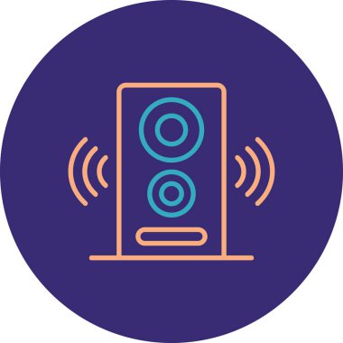 Çember çizimi olan hoparlörün vektör simgesi