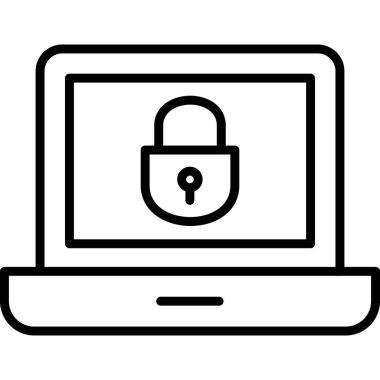 Bilgisayar kilidi simgesi. beyaz arkaplanda izole edilmiş web tasarımı için dizüstü bilgisayar asma kilit vektör simgesi