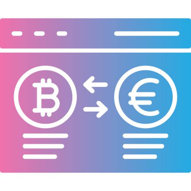 Bir bitcoin simgesinin vektör illüstrasyonu