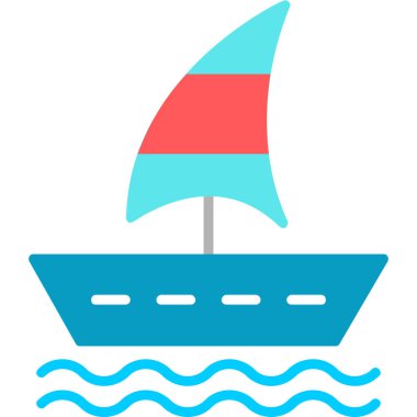 Tekne vektör simgesi. Web tasarımı için düz illüstrasyon sembolü