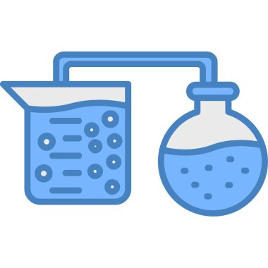 Laboratuvar matarası ikonu. Web için kimya vektör simgelerinin özet çizimi