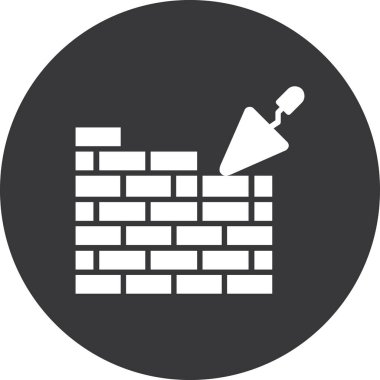 Tuğla duvar simgesi. Basit örnek tuğla duvar web vektör simgesi
