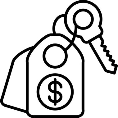 bank anahtar vektör simgesi