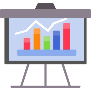 Beyaz arkaplanda sunum simgesi çizimi