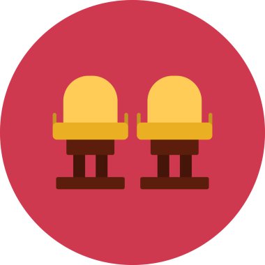 iki sandalye ikon vektör illüstrasyonu