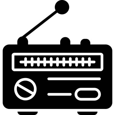 Radyo. Web simgesi basit illüstrasyon