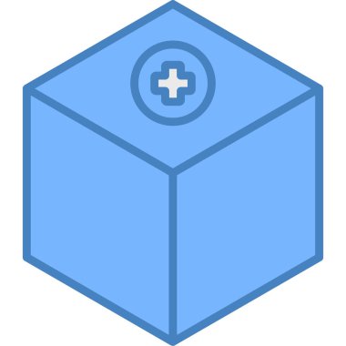 kutu simgesi. Web için kutu vektör simgelerinin özet çizimi