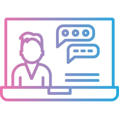 Sohbet iletişim simgesi vektörü ince çizgi işareti