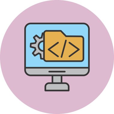 Şeffaf bir arkaplanda kodlama vektör illüstrasyonu. Birinci kalite semboller. Konsept ve grafik tasarımı için vuruş simgesi.