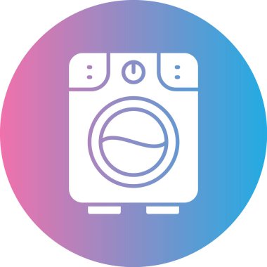 çamaşır makinesi simgesi. Basit resimleme