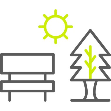 Bir ağaç simgesinin vektör illüstrasyonu