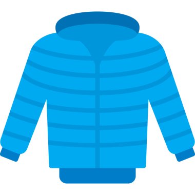 Kışlık giysiler düz simge, vektör, illüstrasyon