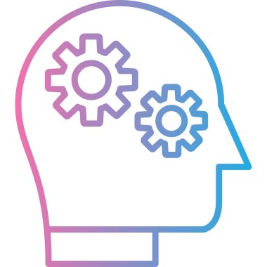 Beyin. Web simgesi basit illüstrasyon