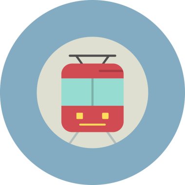 tramvay düz daire simgesi düz biçimli