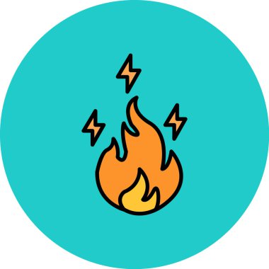 Yanan bir alevin vektör illüstrasyonu