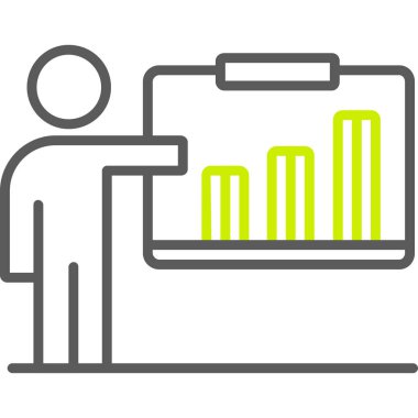 grafik sunum simgesi vektör illüstrasyonu