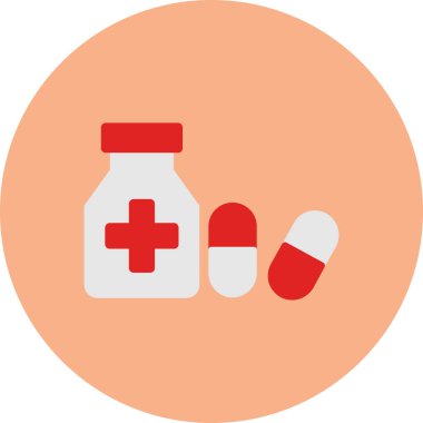 İlaç ikonu. düz renk tasarımı