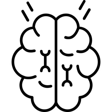 beyin ikonu vektör illüstrasyonu