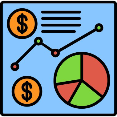 iş ve finans düz vektör simgesi.