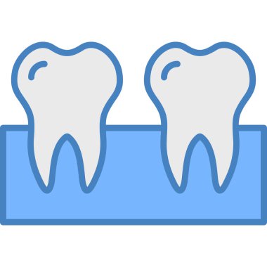 Diş düzlüğü simgesi, vektör illüstrasyonu