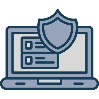 İnternet güvenlik simgesi, basit vektör illüstrasyonu