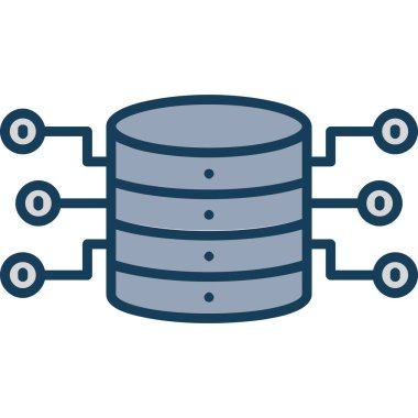 sunucu vektörü ince çizgi simgesi