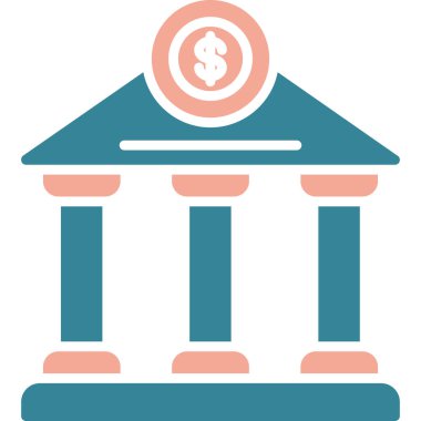 Banka. Web simgesi basit illüstrasyon