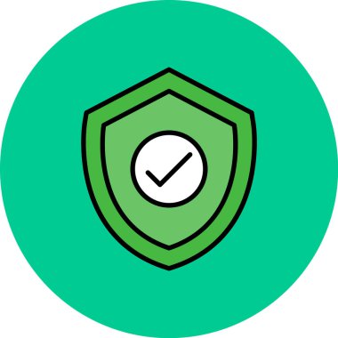 Kalkan kutsal kişilerin resmi vektör web ve mobil uygulaması tasarımı, kalkan logo kavramı için izole üzerinde beyaz arka plan