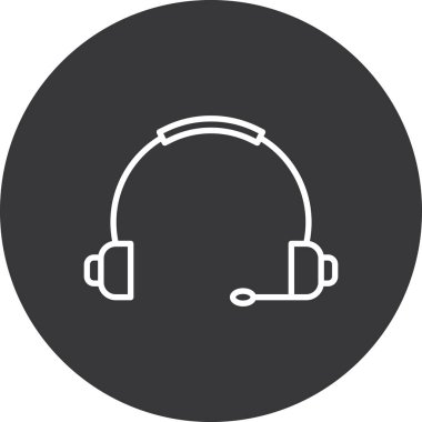 kulaklık simgesi, basit vektör illüstrasyonu