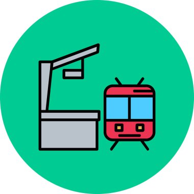 tren. Web simgesi basit illüstrasyon