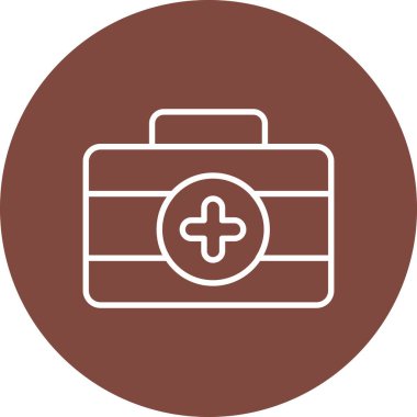 Tıbbi yardım çantası ikonu. vektör illüstrasyonu