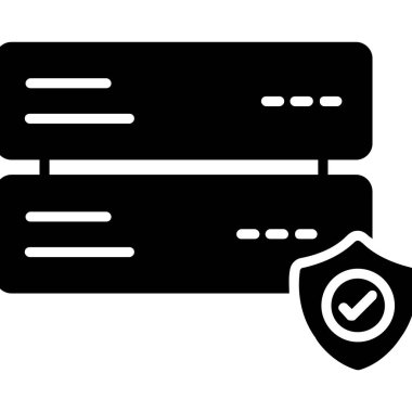 veritabanı simgesi. Web için veritabanı vektör simgesinin basit çizimi