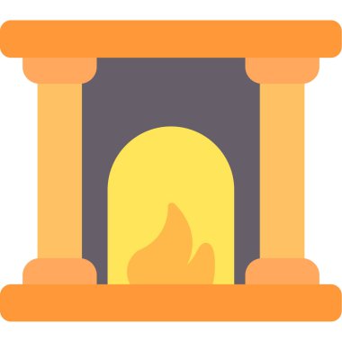 Şömine. Web simgesi basit illüstrasyon