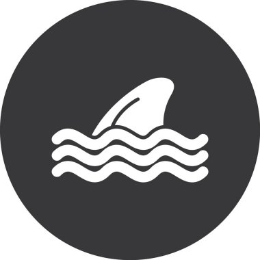 Soyut arkaplanda köpekbalığı simgesi izole edildi