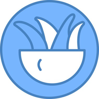 Bir çizgi filmin mavi ve beyaz ikonunun vektör çizimi