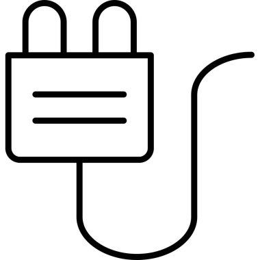 Kablo tıkacı simgesi. Beyaz arkaplanda izole edilmiş web tasarımı için eklenti vektör simgesi