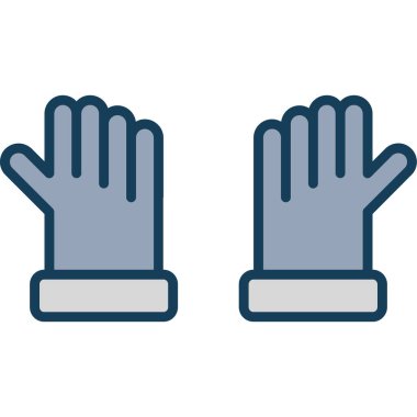 Beyaz arka planda eldiven vektör simgesi. Web tasarımı ve web tasarım uygulamaları, logo, yazdırma ortamları için düzenlenebilir eldiven simgesi.