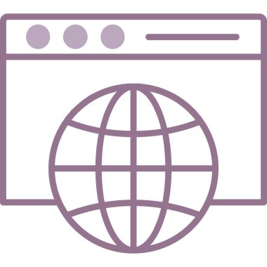 Tarayıcı. Web simgesi basit illüstrasyon