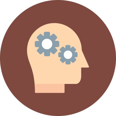 Çiçek ikonlu kafa. vektör illüstrasyonu