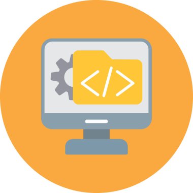 Kodlama. Web simgesi basit illüstrasyon