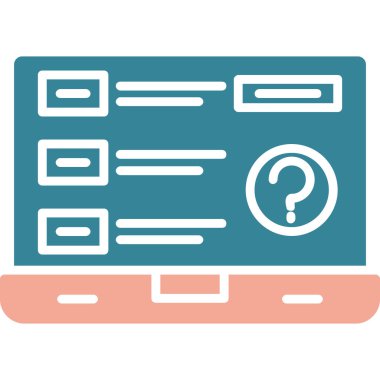 Web simgesi, konuşma baloncuklu dizüstü bilgisayarın vektör illüstrasyonu