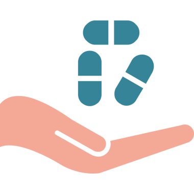 El ve hap vektör simgesi düzenlenebilir