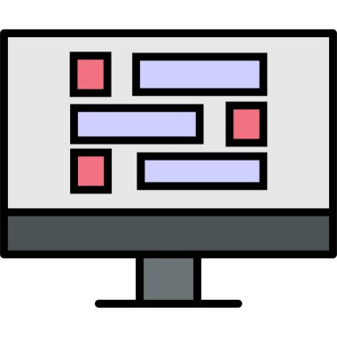 bilgisayar ekranı simgesi, vektör illüstrasyonu