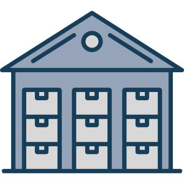 Bina. Web simgesi basit illüstrasyon