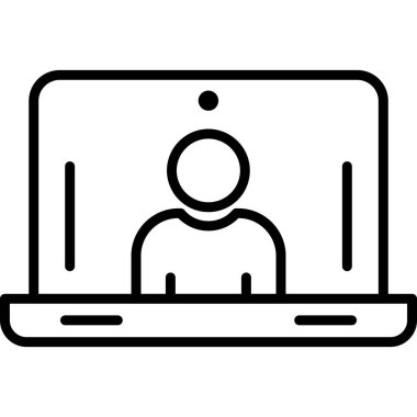 Çevrimiçi eğitim ikonu ana hatları vektörü. çevrimiçi eğitim