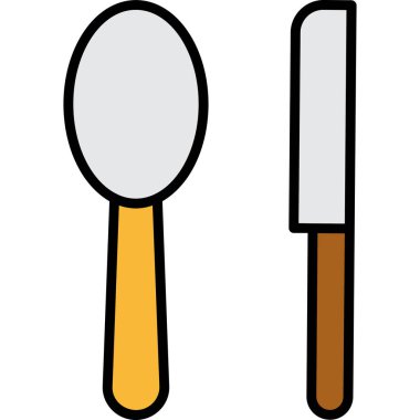 Çatal ve kaşığın vektör çizimi