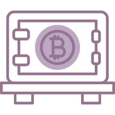 Bitcoin. Web simgesi vektör illüstrasyonu