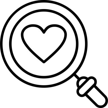 aşk büyüteç, basit tasarım vektör çizimi