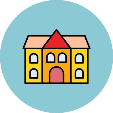 Bina. Web simgesi basit illüstrasyon